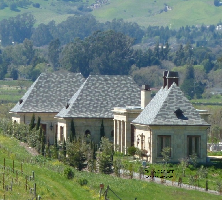 Sonoma group of DAC-ART small concrete houses that resemble the beginning of a french village